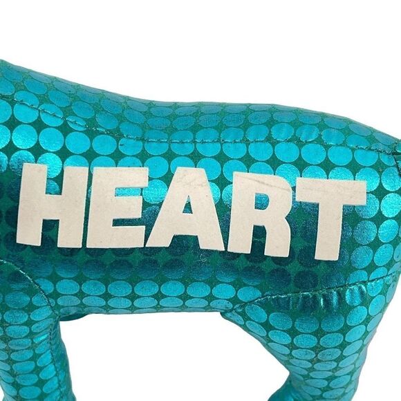 Victoria’s Secret PINK 2009 Metallic Blue “HEART” Small Plush Stuffed Dog Y2K - Picture 5 of 16